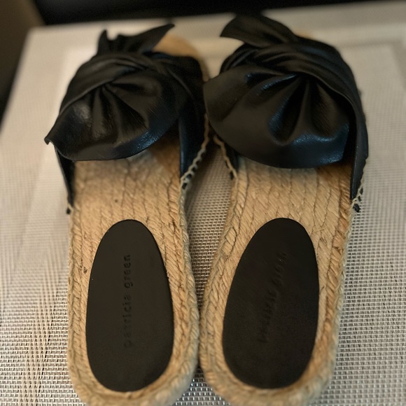 PATRICIA GREEN NIB AUTHENTIC BLACK GENUINE LEATHER ESPADRILLES SLIP ON - Picture 8 of 13